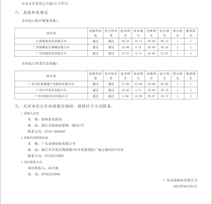 徐聞縣各鄉(xiāng)鎮(zhèn)（街道）敬老院改擴(kuò)升級(jí)建設(shè)項(xiàng)目【項(xiàng)目編號(hào)：ZDZJ22-Z21041】中標(biāo)公告(圖3)